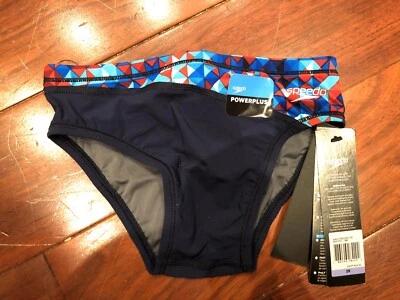 Nuevo Con Etiquetas Nuevo Con Etiquetas Speedo Niños Talla 26 Nanofractura Calzoncillo Azul Marino/Rojo/Blanco Foto 1 de 4