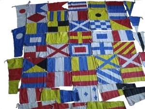 Marine Signal Flaggen / Flagge Set 100% Baumwolle - Set Mit Total 50 Flagge - Bild 1 von 8