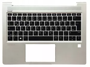 PALMREST + KLAWIATURA HP ProBook 430 435 G6 G7 13 G2 G3 PODŚWIETLANY ORYGINALNY NIEMIECKI DE - Zdjęcie 1 z 2