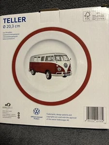 VW Bulli T1 Teller Abendbrotteller Rot Lizenzprodukt Volkswagen 2024 Porzellan - Bild 1 von 1