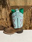 Old West Kids Leather Western Boot Square Toe SZ 2.0D Style BSC1909
