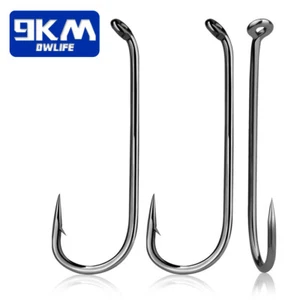 50 ~ 200 piezas anzuelos de pesca con mosca crisálida anzuelos húmedos secos 7 mm ~ 19 mm ojo hacia abajo caña larga - Imagen 1 de 15