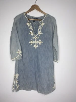 Vestido vaquero azul para mujer Lucky Brand talla S bordado cambray Foto 1 de 4