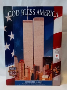 "God Bless America" 9/11 World Trade Center 550 Piece Puzzle Complete 18" x 24" - Picture 1 of 5