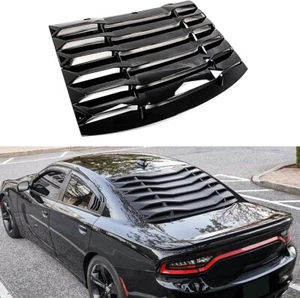 Rear Window Louver Cover Sun Shade Vent ABS Gloss Black For Dodge Charger - Bild 1 von 4