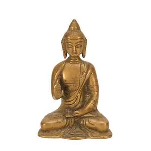 Antique Tibetan buddha Statue Handmade Handcrafted Brass Bronze Rare Metal - Picture 1 of 5