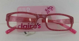 Claires Club Cosemetic Glasses ~Plastic~ Pink Glitter Frame - Picture 1 of 2