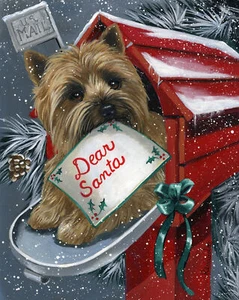 Bandera de jardín Precious Pets - Lista de Papá Noel Cairn Terrier 12" x 18" ~ ¡Caridad! - Imagen 1 de 1