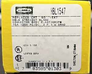 Hubbell Industrial Dust Tight Straight Blade Connector 15A NEMA 5-15R HBL1547 - Picture 1 of 1