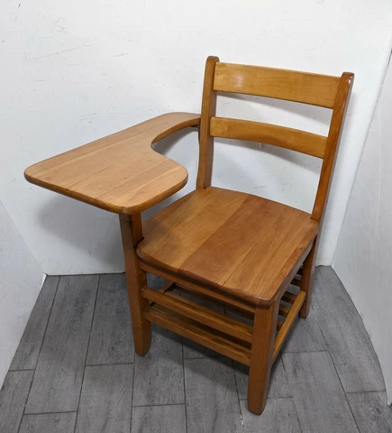 Vintage Solid Wood Industrial Rustic Student Writing Desk Chair Cover