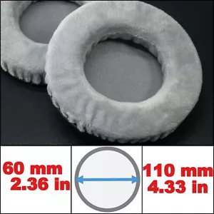 White Grey Thick Velour Velvet Ear Pads Cushion For Sony AKG ATH Denon Headphone
