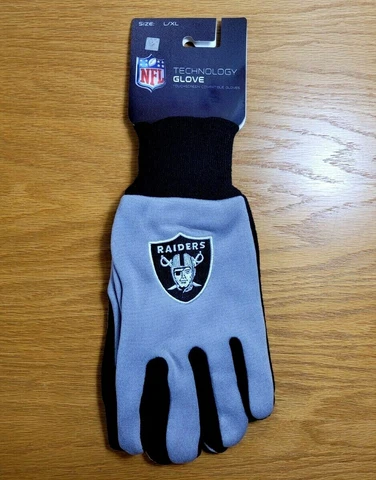 LAS VEGAS RAIDERS Lightweight Technology Touchscreen Compatible Adult Gloves NEW Cover