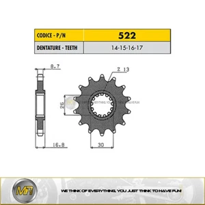 HONDA CBR RR Marchesini/OZ/Marvic 1000 DE 2004 A 2013 RITZEL 530 - 16 DIENTES - Imagen 1 de 1