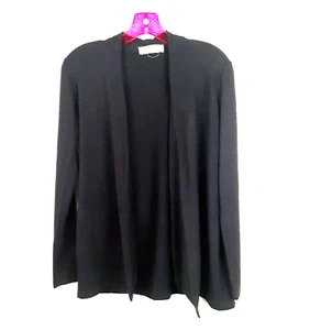 Magaschoni maglione cardigan nero donna taglia grande aperto tasche davanti - Foto 1 di 8