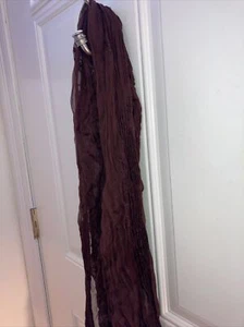 Fashionique Brown rayon embroidered Pleated ￼shawl /wrap made in India 35x68” - Imagen 1 de 6