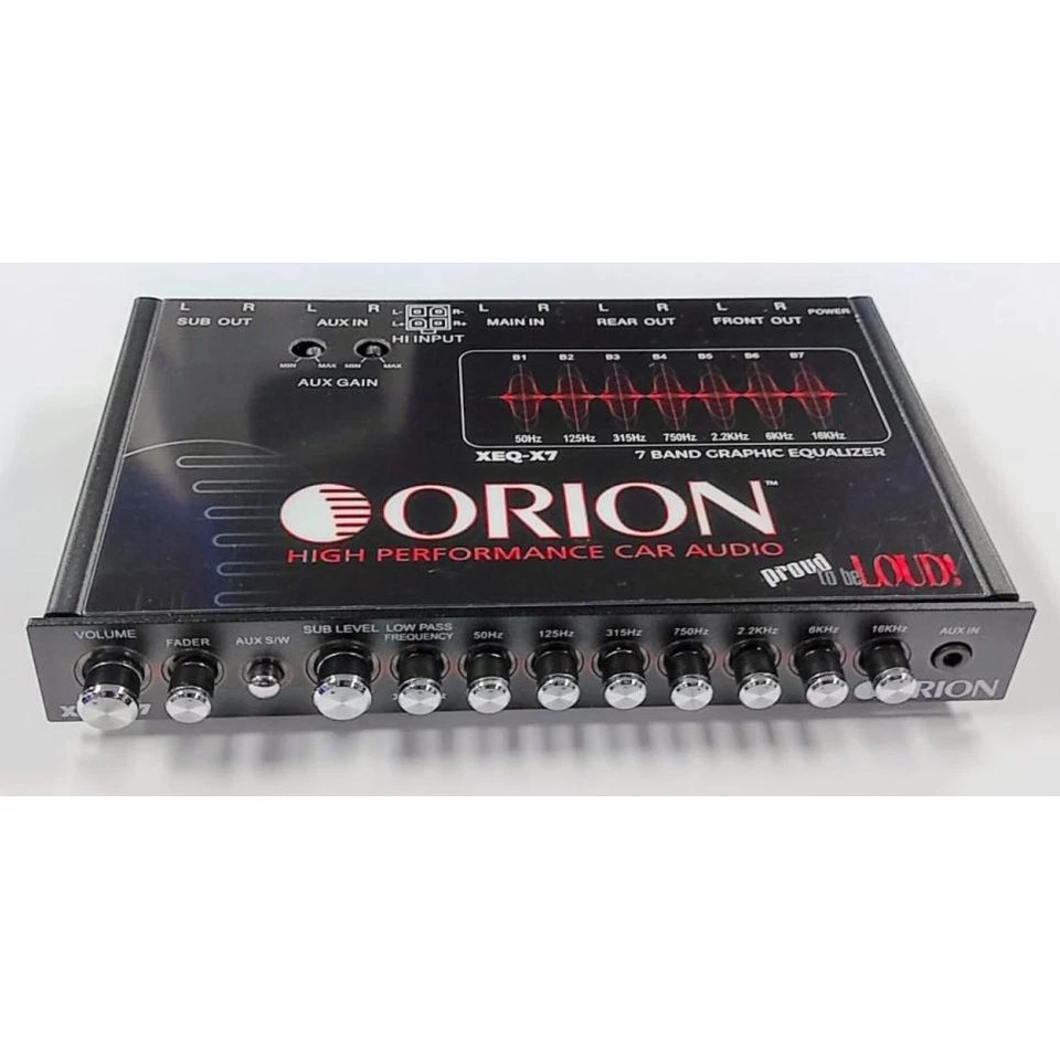 ORION XEQ-X7 7-BAND GRAPHIC EQUALIZER HALF-DIN CAR EQ mit FRONT 3,5mm AUX INPUT - Bild 1 von 1