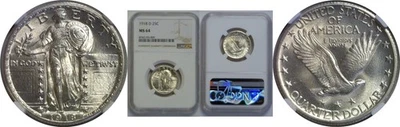 1918-D Standing Liberty Quarter   NGC MS-64 - Image 1 of 3