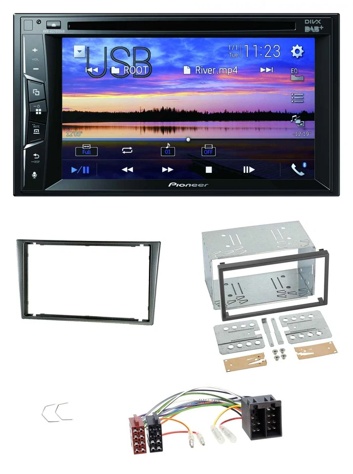 Pioneer Bluetooth 2DIN USB DVD DAB MP3 Autoradio für Opel Corsa C ISO 2000-2004 - Bild 1 von 4