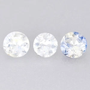 Lote de 3 piezas 0,47 quilates 3,1 a 3,3 mm redondo natural blanco-azul zafiro Songea tanzano - Imagen 1 de 4