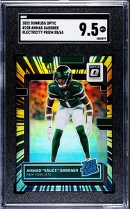 2022 Donruss Optic AHMAD "SAUCE" GARDNER #228 Rookie RC ELECTRIC /65, SGC 9,5 - Foto 1 di 2