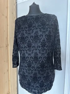 Per Una Women’s Summer Black Scoop Neck Embroidered Lace Detailed Blouse UK12 - Picture 1 of 6