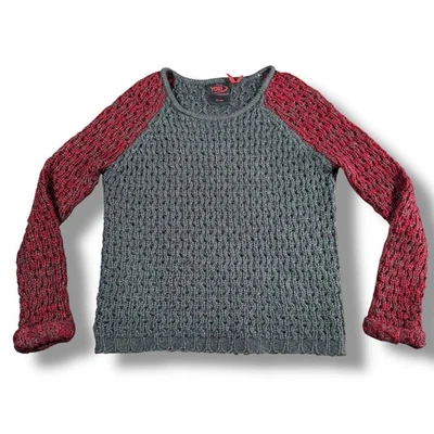 Yoki Women’s Chunky Knit Sweater Marled Red Gray Long Sleeve Pullover Sz M Soft - Image 1 of 4