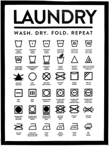 Laundry Symbols Guide Laundry Room Tin Sign Metal Wall Art Iron Painting for ... - Bild 1 von 2
