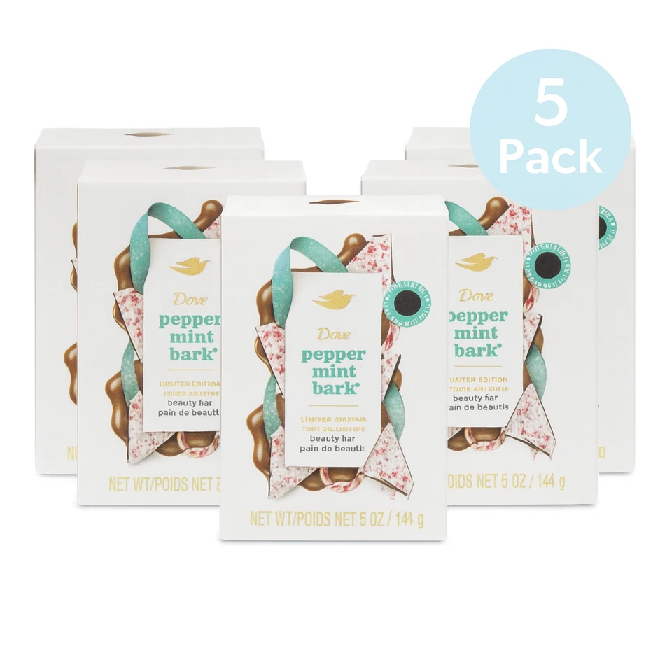 Dove Limited Edition Holiday Treats Beauty Bar Soap - Peppermint Bark 5oz