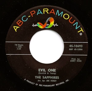 THE SAPPHIRES Evil One US 7" ABC-Paramount 45-10693 VG+ 1965 Northern Soul - Picture 1 of 2