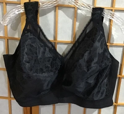 Sujetador inalámbrico Playtex 4693 18 horas negro Ultimate Shoulder Comfort talla 46DD Foto 1 de 3
