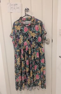 Little Party Dress (Lorraine) Frankie size 16 Colourful Native Flowers Pockets. - Picture 1 of 3