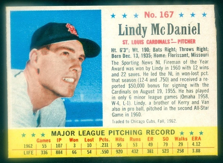1963 POST #167 LINDY McDANIEL MUITO BOM ESTADO - Imagem 1 de 1