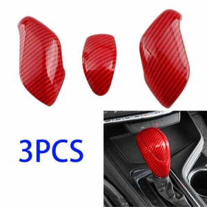 Central Console Gear Shift Knob Trim Red Carbon Fiber For Cadillac CT4 2020-2021 - Picture 1 of 7