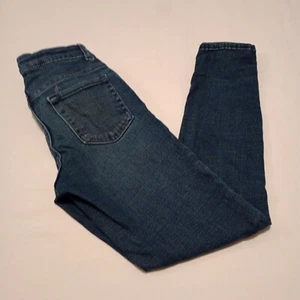 Cat and Jack Girls Adjustable Jeans Size 10 Blue Denim Stretch Skinny School GUC - Picture 1 of 16