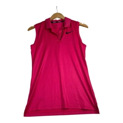 Nike Golf Polka Dot Sleeveless Polo Blouse size XS Pink Barbie - Image 1 of 4