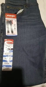 WRANGLER size 16 Husky Blue Straight Jeans Pockets - Picture 1 of 4