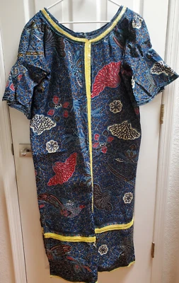 Vestido largo vintage hippie/africano de tela Hitarget con cubierta/bufanda 💖 Foto 1 de 4