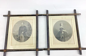Queen Victoria and Prince Albert black/white etchings in antique frames. - Picture 1 of 10