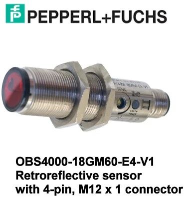  Pepperl+Fuchs OBS4000-18GM60-E4-V1  Retroreflective PE Sensor 4 m  - Image 1 of 4