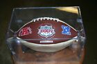 SUPER BOWL XXXIV COMMEMERATIVE FOOTBALL IN DISPLAY CASE