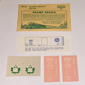 CHAMP HO DECAL-CANADIAN NATIONAL/CN BOX CAR-WHITE LETT w/GREEN MAPLE LEAF #HB-28 - Picture 1 of 1