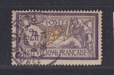 France Scott 126 Used 1900 2fr Gray Violet & Yellow Liberty & Peace SCV $75 - Image 1 of 2