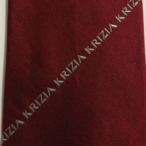 Burgundy KRIZIA Logo Allover Silk Tie - Picture 1 of 9