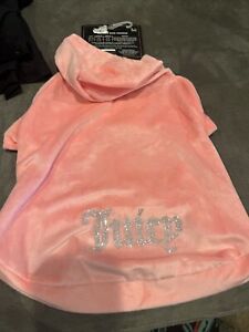 Juicy Couture Velour Dog Hoodie Super Soft Baby Pink M/L New with Tags