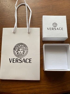 NUOVA confezione regalo bianca Versace 2,8"x2,8"x1,5" per orecchini o anello - Foto 1 di 3