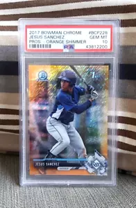 Bowman 2017 cromado Jesus Sánchez primera perspectiva naranja refractor PSA 10 gemas ¡como nuevo! - Imagen 1 de 2