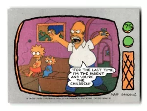 Tarjeta coleccionable 1990 Topps Los Simpson #75 Homero, Lisa y Maggie - Imagen 1 de 4