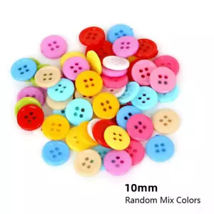 100pcs Small Round Multicolor Four Hole Buttons For Sewing & Crafts - Picture 1 of 1