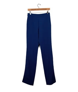 Blumarine Trousers UK 10 High Waist Straight Leg Blue Formal Tailored Pants - Picture 1 of 7