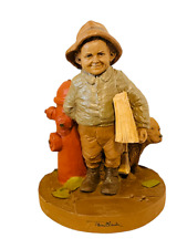 Tom Clark figurine gnome elf SIGNED Cairn sculpture Newspaper Boy dog hydrant